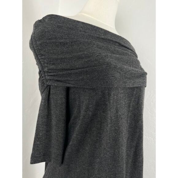 LOU & GREY Off-Shoulder Ruched Knit-Jersey Top Tunic-slit Hem (Women: Large) - Picture 5 of 11